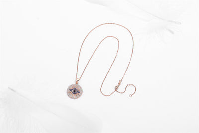 Gold Plated Sterling Silver Evil Eye Necklace Protection Necklace GLAMOUR CHICCASTLE