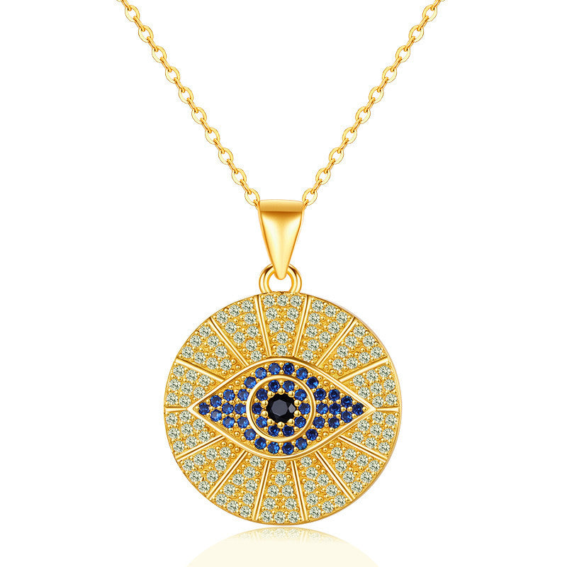 Gold Plated Sterling Silver Evil Eye Necklace Protection Necklace GLAMOUR CHICCASTLE