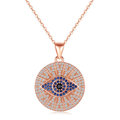 Gold Plated Sterling Silver Evil Eye Necklace Protection Necklace GLAMOUR CHICCASTLE