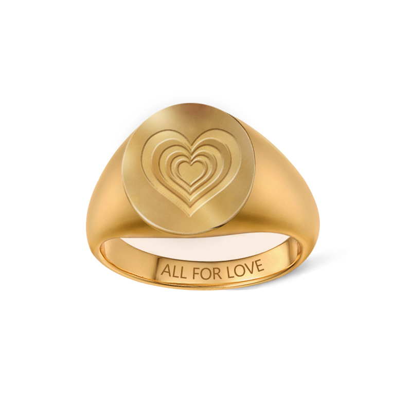 Gold Sterling Silver Infinite Heart Ring Endless Love