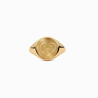 Gold Sterling Silver Infinite Heart Ring Endless Love