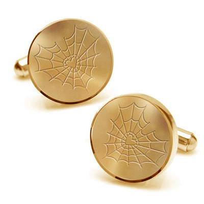 Stainless Steel Spider Web Heart Cufflinks