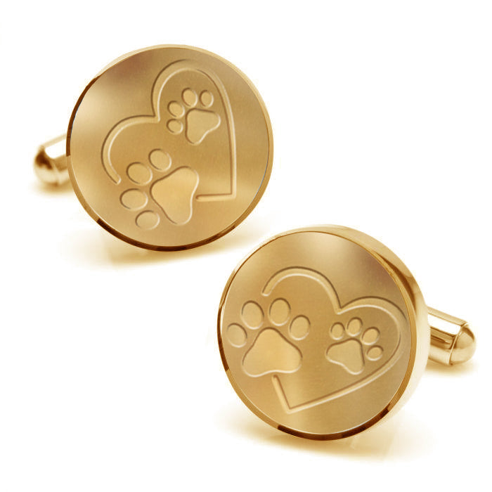 Stainless Steel Heart and Paw Cufflink