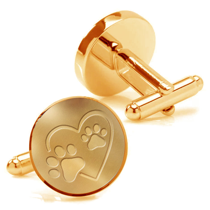 Stainless Steel Heart and Paw Cufflink