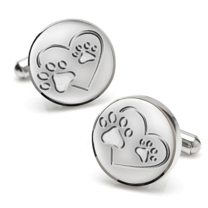 Stainless Steel Heart and Paw Cufflink