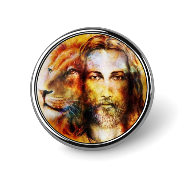 Jesus and Lion Brooch Clip Pin Unisex Jesus Badges Ornaments GLAMOUR CHICCASTLE