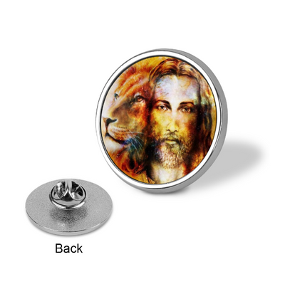 Jesus and Lion Brooch Clip Pin Unisex Jesus Badges Ornaments GLAMOUR CHICCASTLE