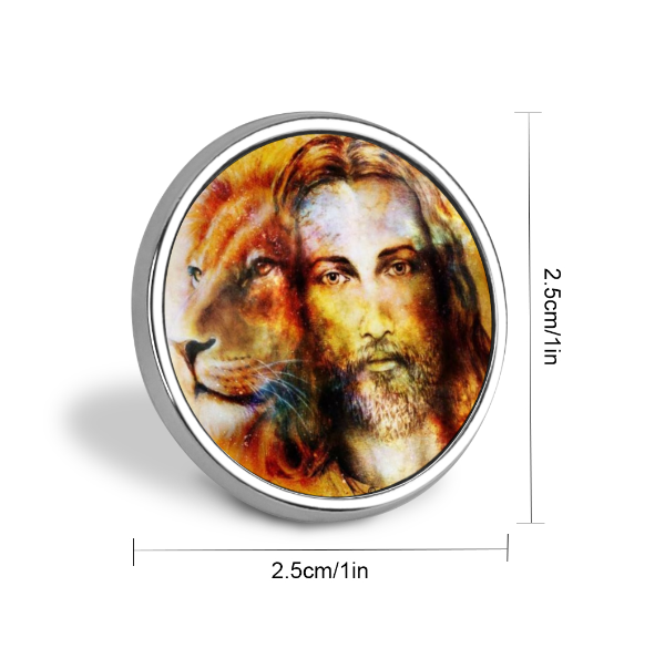 Jesus and Lion Brooch Clip Pin Unisex Jesus Badges Ornaments GLAMOUR CHICCASTLE