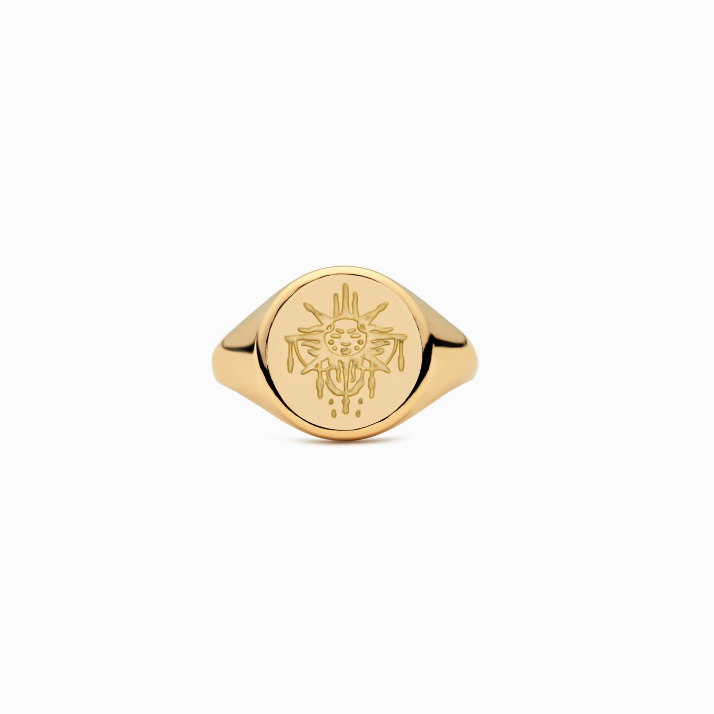 Gold Plated Sterling Silver Live By The Sun Ring Fantasy Sun Signet Ring