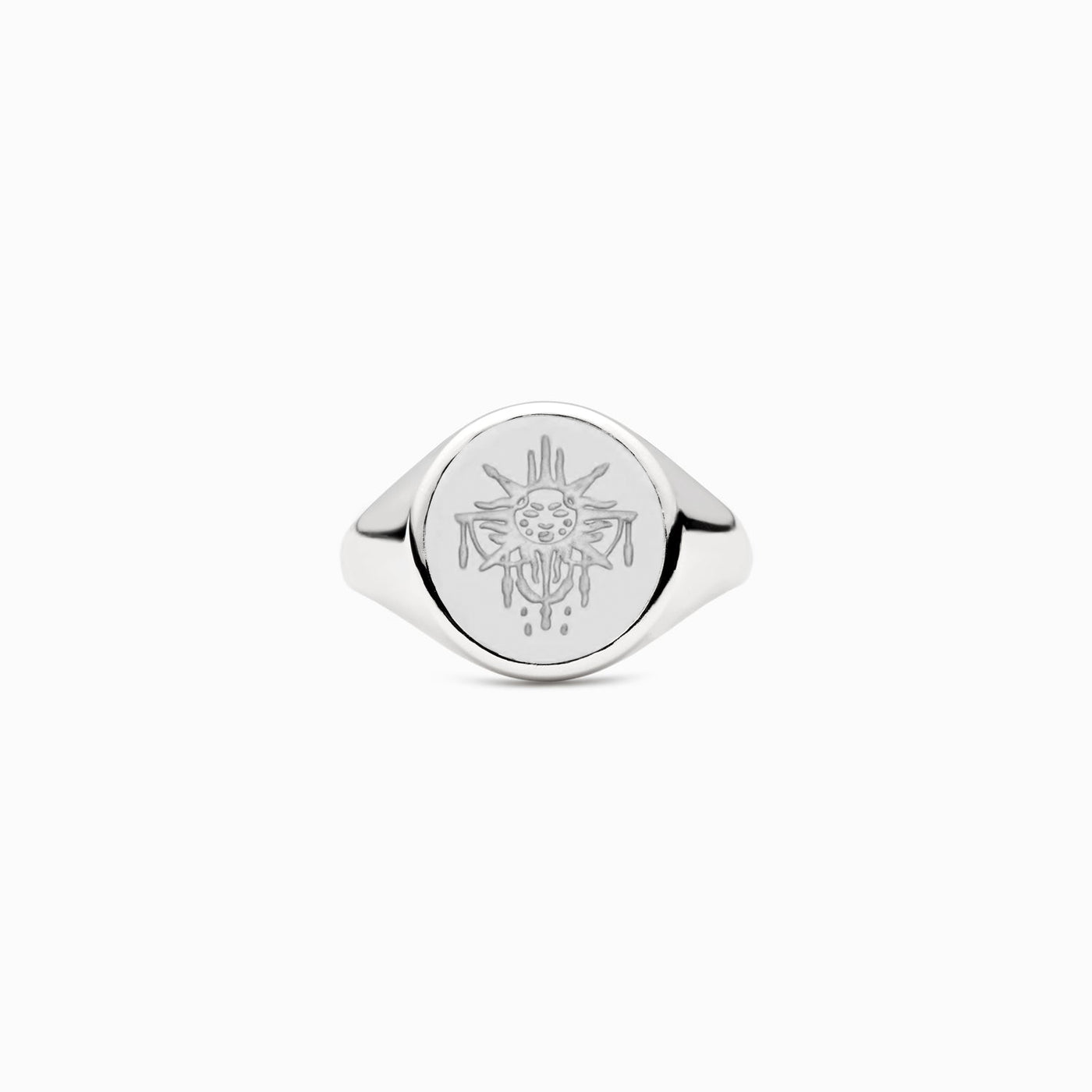 Gold Plated Sterling Silver Live By The Sun Ring Fantasy Sun Signet Ring