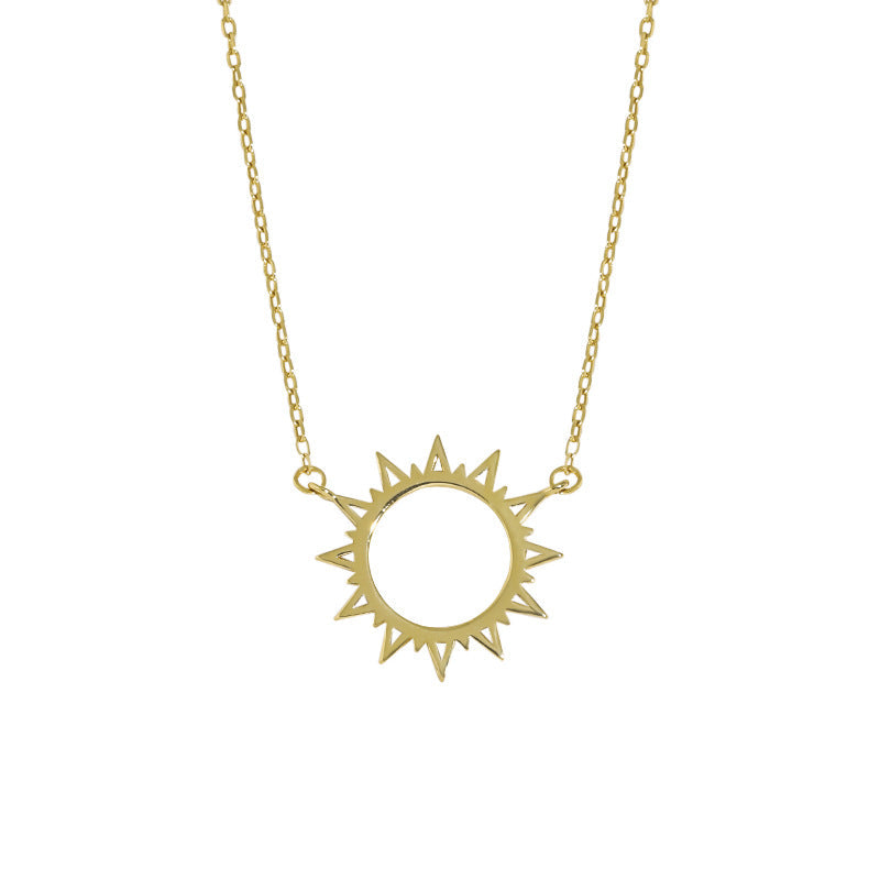 Minimalist Sun Necklace 925 Sterling Silver Chain for Women GLAMOUR CHICCASTLE