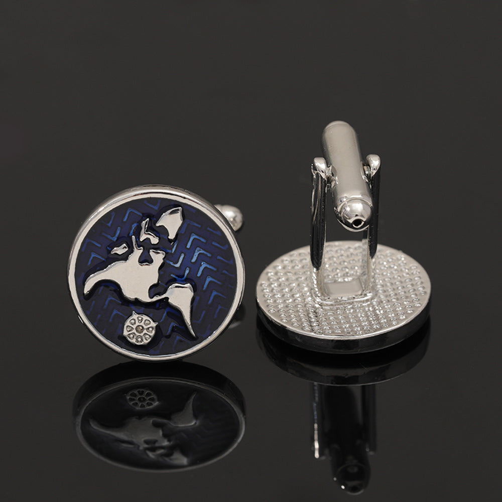 World Map Stainless Steel Cufflinks