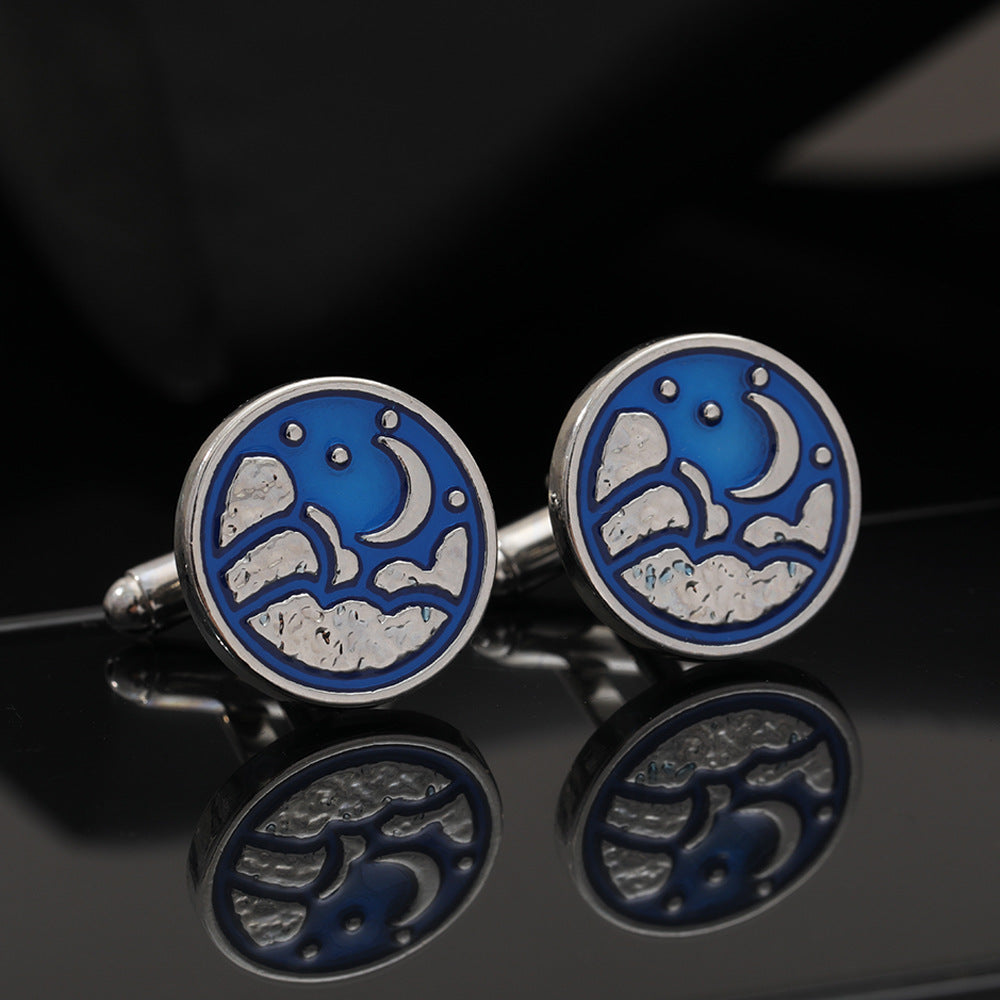 Moon and Star Stainless Steel Cufflinks