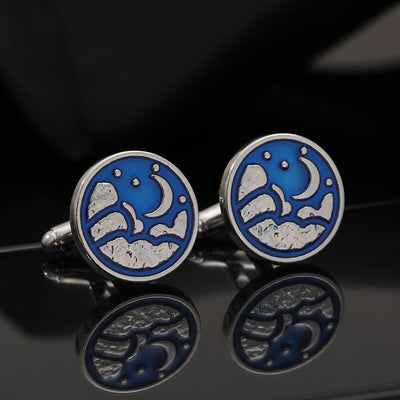 Moon and Star Stainless Steel Cufflinks