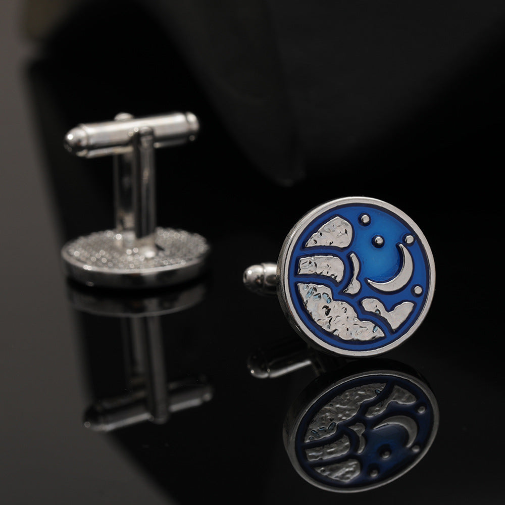 Moon and Star Stainless Steel Cufflinks