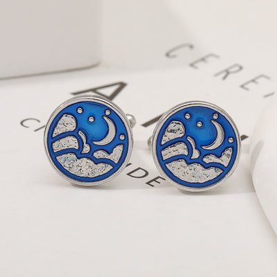 Moon and Star Stainless Steel Cufflinks