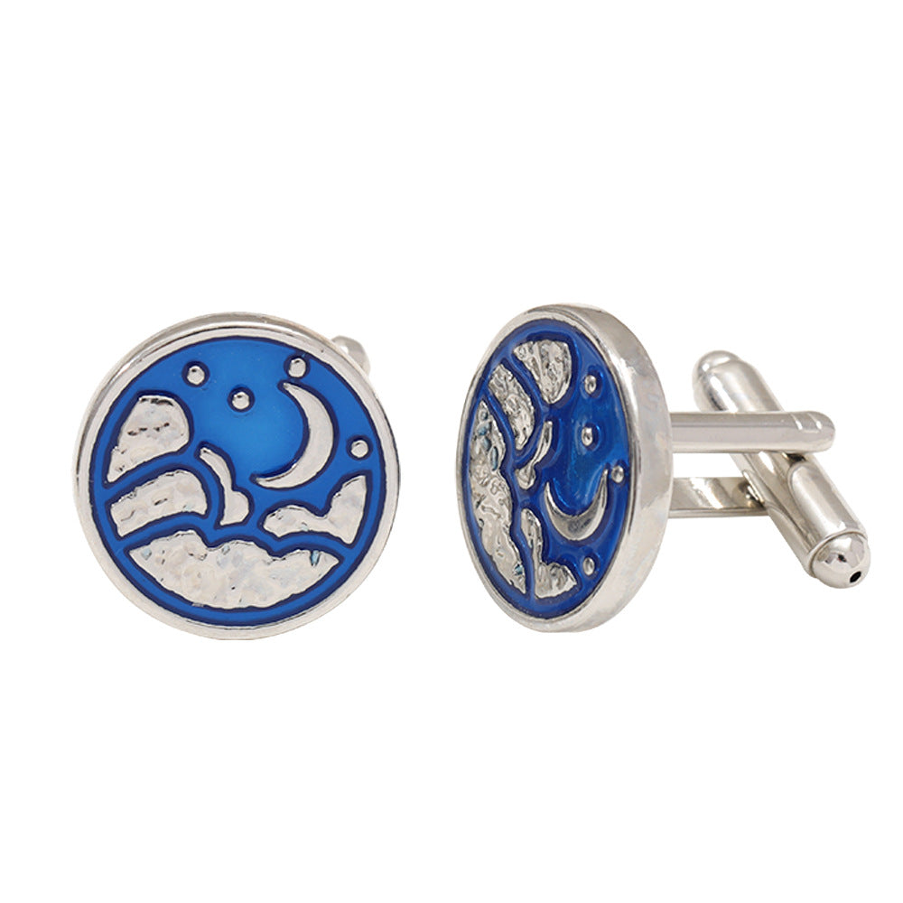 Moon and Star Stainless Steel Cufflinks