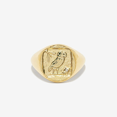 Owl Signet Ring