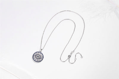 Protective Symbol Evil Eye Necklace For Women 925 Sterling Silver GLAMOUR CHICCASTLE