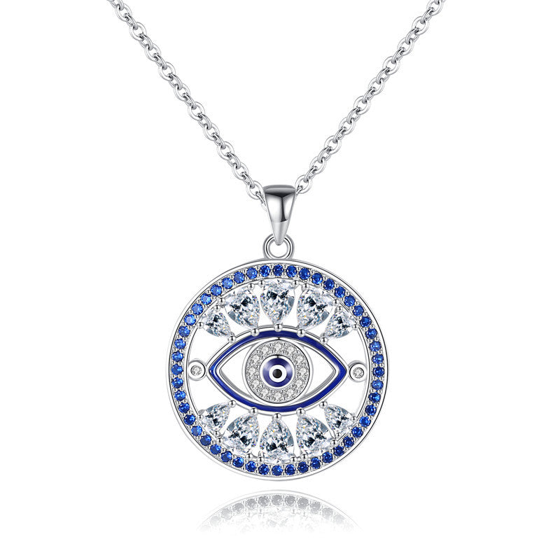 Protective Symbol Evil Eye Necklace For Women 925 Sterling Silver GLAMOUR CHICCASTLE