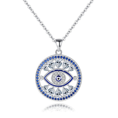 Protective Symbol Evil Eye Necklace For Women 925 Sterling Silver GLAMOUR CHICCASTLE