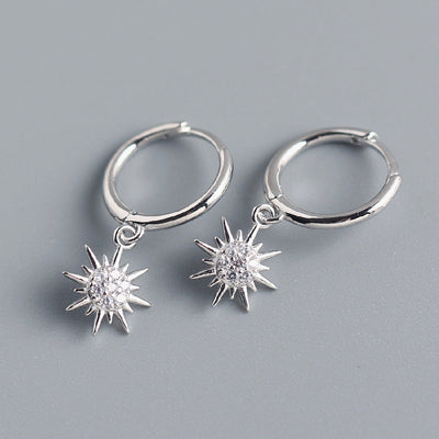 Radiant Sun Earring Cuffs S925 Sterling Silver Ins Sunburst Ear Cuffs GLAMOUR CHICCASTLE