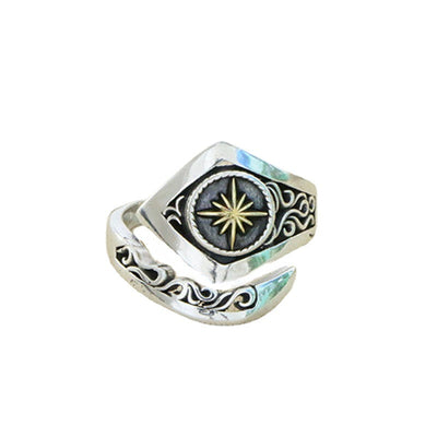 Radiant Sun Ray Ring S925 Sterling Silver Ins Unisex Ring GLAMOUR CHICCASTLE