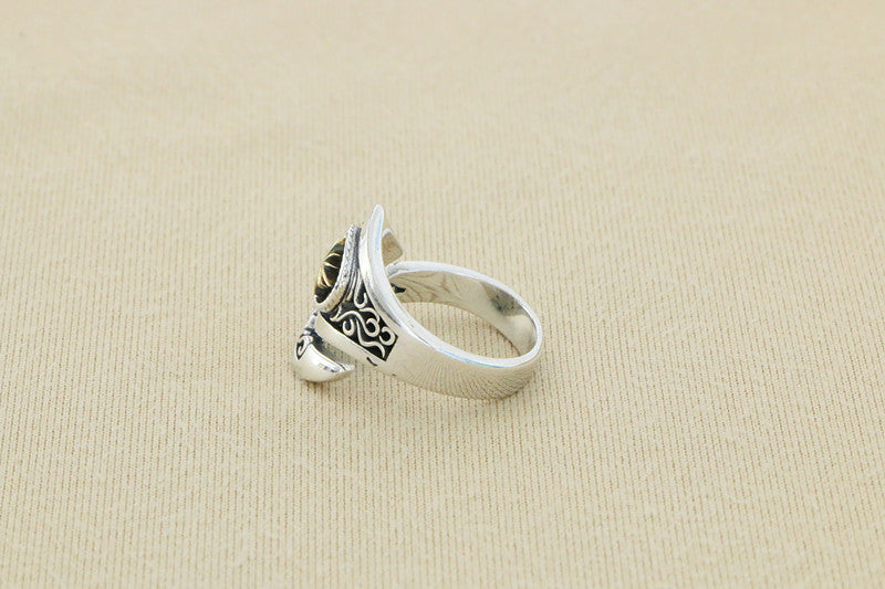 Radiant Sun Ray Ring S925 Sterling Silver Ins Unisex Ring GLAMOUR CHICCASTLE