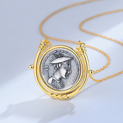 S925 Roman God Mercury Necklace Greek God Hermes Pendant Necklace GLAMOUR CHICCASTLE