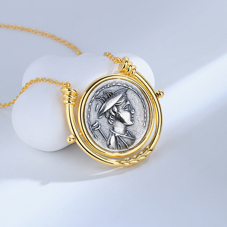 S925 Roman God Mercury Necklace Greek God Hermes Pendant Necklace GLAMOUR CHICCASTLE