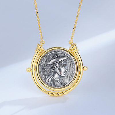 S925 Roman God Mercury Necklace Greek God Hermes Pendant Necklace GLAMOUR CHICCASTLE