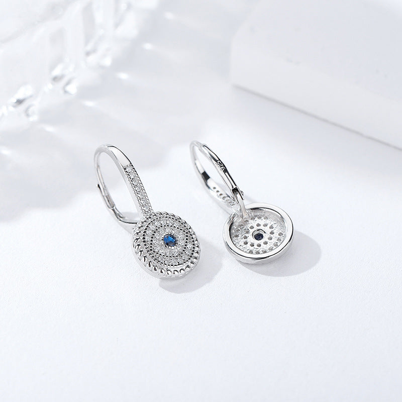 S925 Sterling Silver Evil Eye Earrings Zirconia Detailing For Women GLAMOUR CHICCASTLE