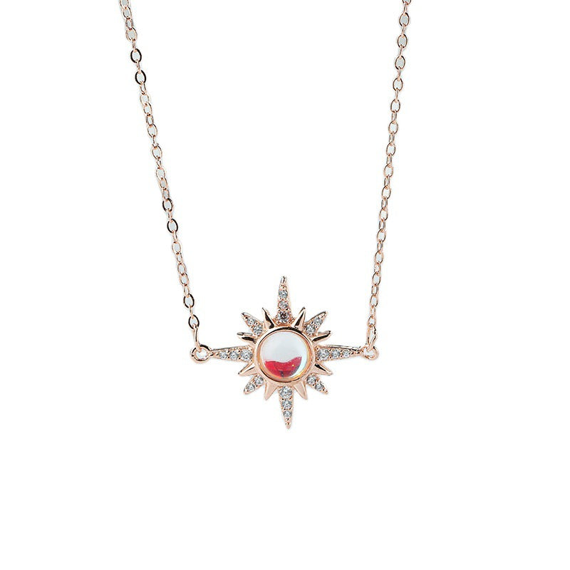 S925 Sterling Silver Star and Sun Necklace for Women Moonstone GLAMOUR CHICCASTLE