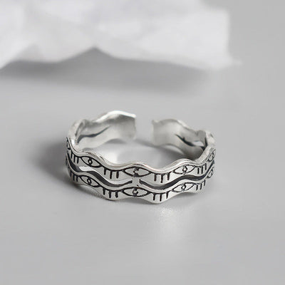 Shimmering Adjustable Faith Jewelry 925 Sterling Silver Ring Third Eye GLAMOUR CHICCASTLE