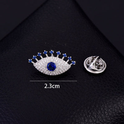 Sparkling Rhinestones Evil Eye Protection Pin Brooch GLAMOUR CHICCASTLE