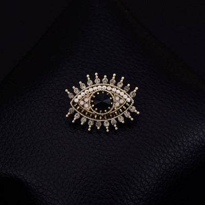 Sparkling Rhinestones Evil Eye Protection Pin Brooch GLAMOUR CHICCASTLE