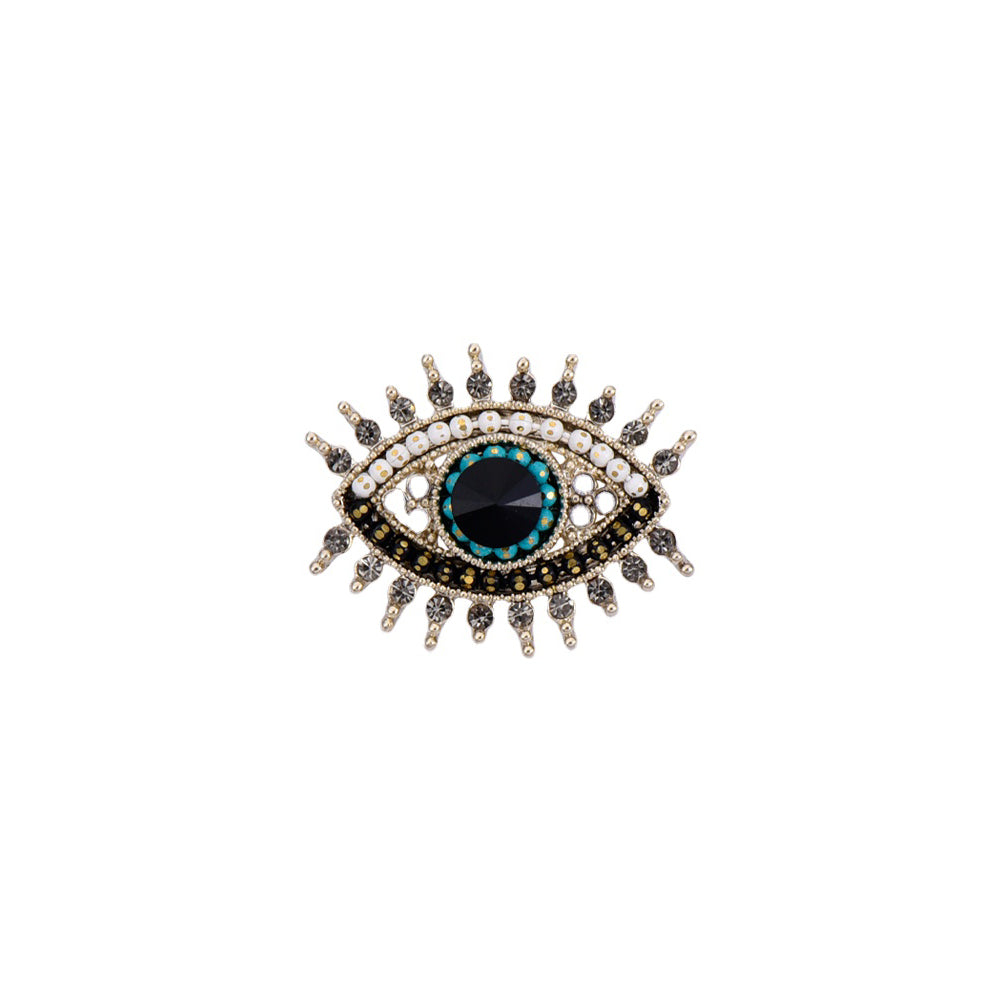 Sparkling Rhinestones Evil Eye Protection Pin Brooch GLAMOUR CHICCASTLE