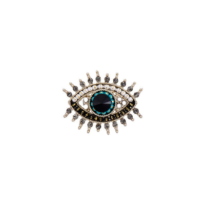 Sparkling Rhinestones Evil Eye Protection Pin Brooch GLAMOUR CHICCASTLE