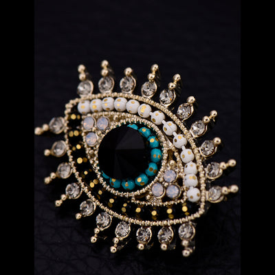 Sparkling Rhinestones Evil Eye Protection Pin Brooch GLAMOUR CHICCASTLE