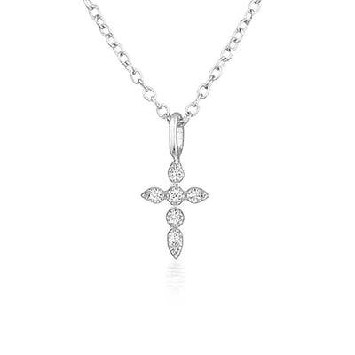 Spiritual Beliefs Gold Cross Necklace Faith Jewelry 925 Sterling Silver For Women GLAMOUR CHICCASTLE