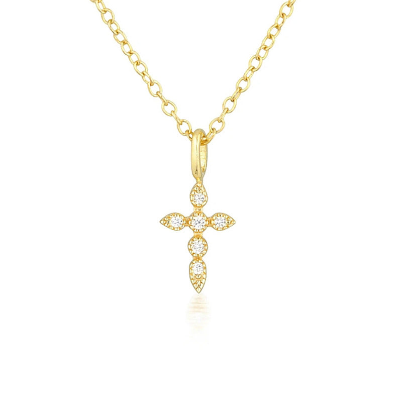 Spiritual Beliefs Gold Cross Necklace Faith Jewelry 925 Sterling Silver For Women GLAMOUR CHICCASTLE