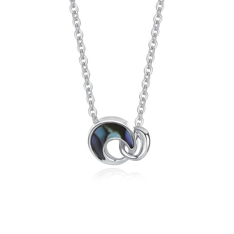 Sterling Silve Abalone Shell Necklace Moon Lock Necklace GLAMOUR CHICCASTLE