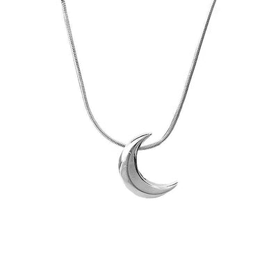 Sterling Silver Crescent Moon Necklace GLAMOUR CHICCASTLE