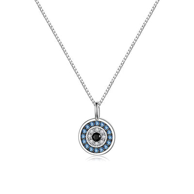 Sterling Silver Evil Eye Necklace Blue Ball Protection NeckLace Gifts GLAMOUR CHICCASTLE