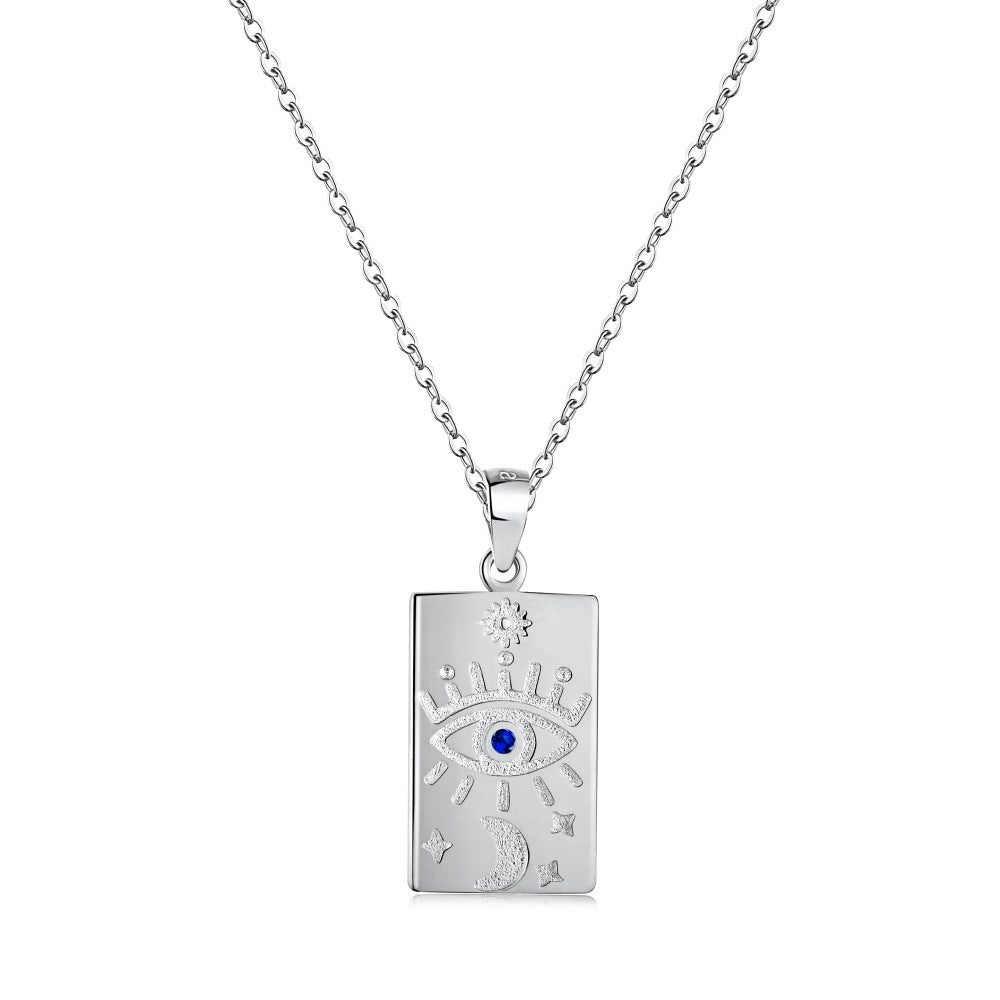 Sterling Silver Evil Eye Tarot Necklace Evil Eye Protection Gifts GLAMOUR CHICCASTLE