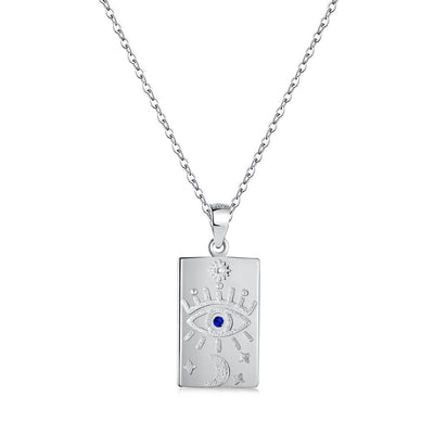 Sterling Silver Evil Eye Tarot Necklace Evil Eye Protection Gifts GLAMOUR CHICCASTLE