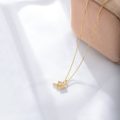 Sterling Silver Gold Plated Cube Diamond Zodiac Necklace Birthday Horoscope Necklace GLAMOUR CHICCASTLE