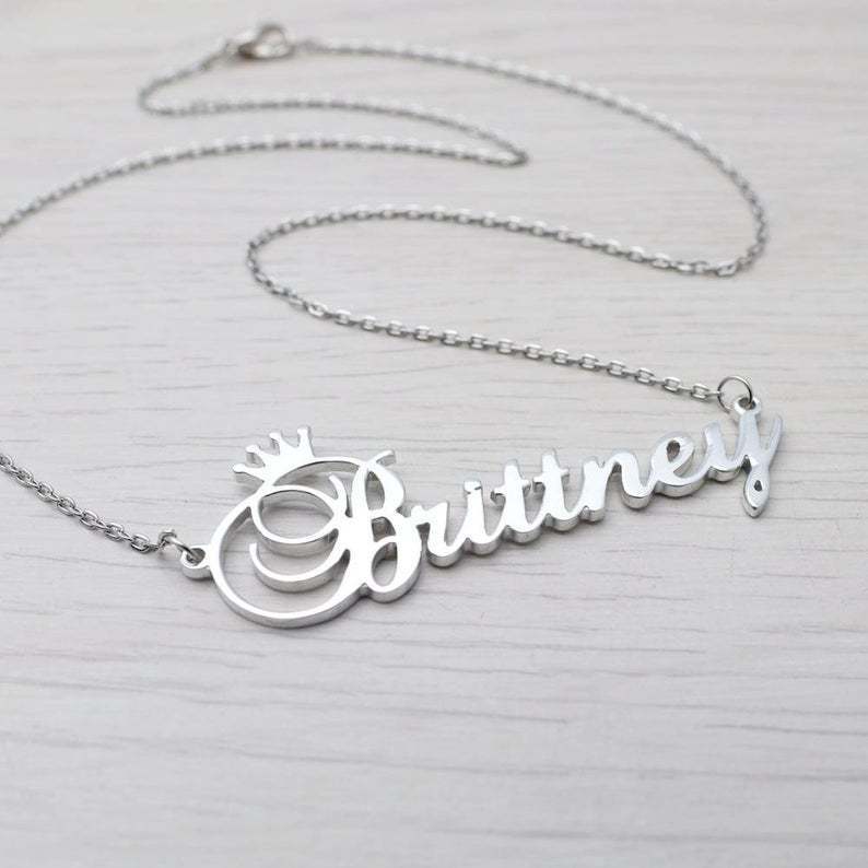 Sterling Silver Personalized Text Custom Necklace Name Necklace GLAMOUR CHICCASTLE