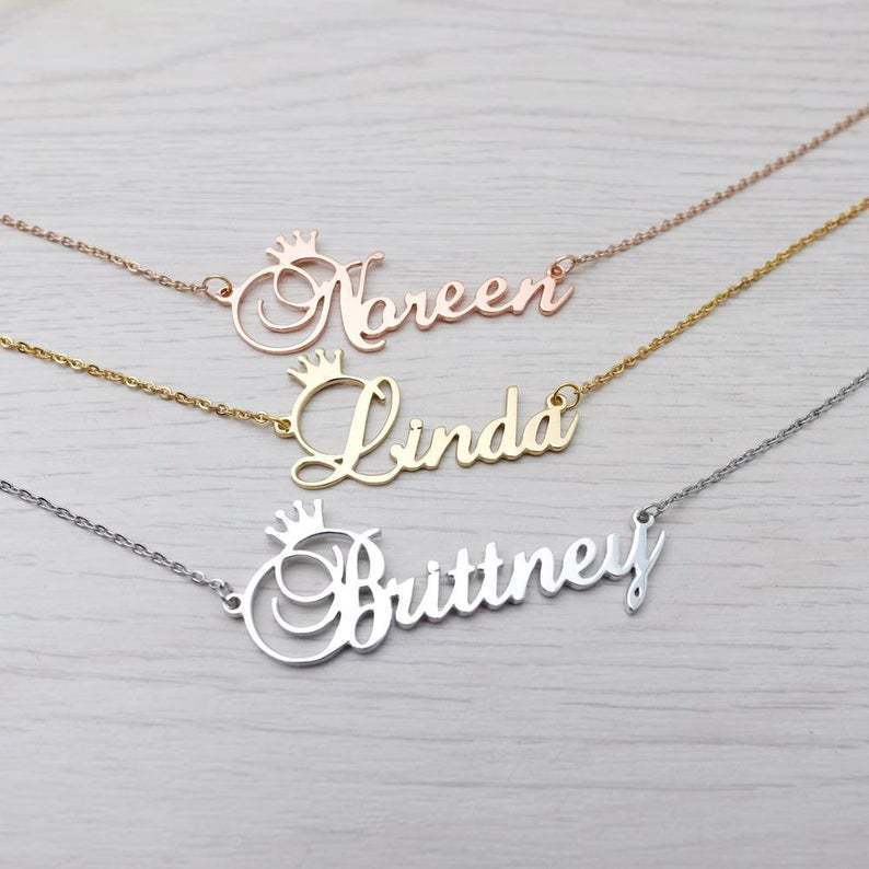 Sterling Silver Personalized Text Custom Necklace Name Necklace GLAMOUR CHICCASTLE