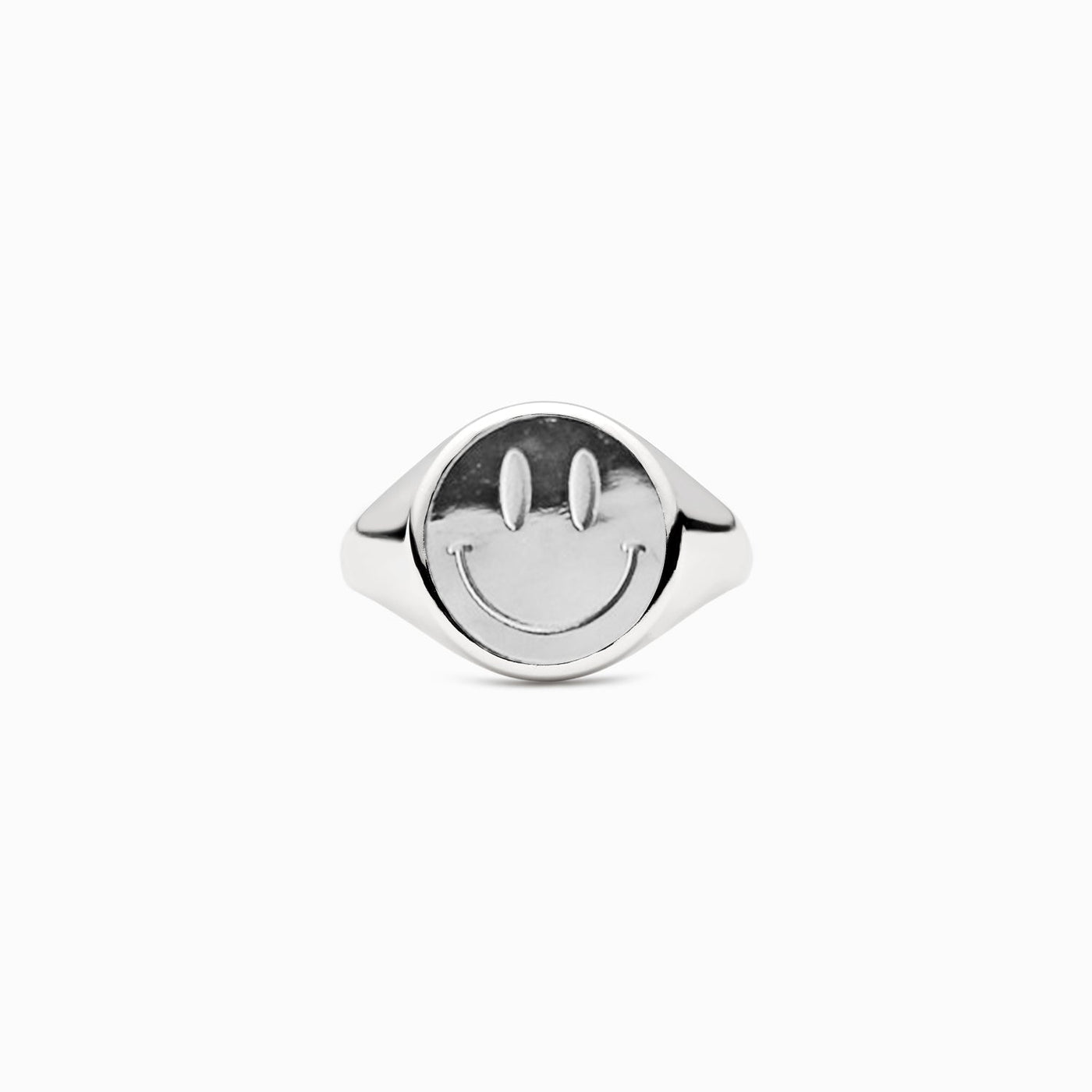 Sterling Silver Smiley Face Smile Ring Adjustable Signet Ring GLAMOUR CHICCASTLE